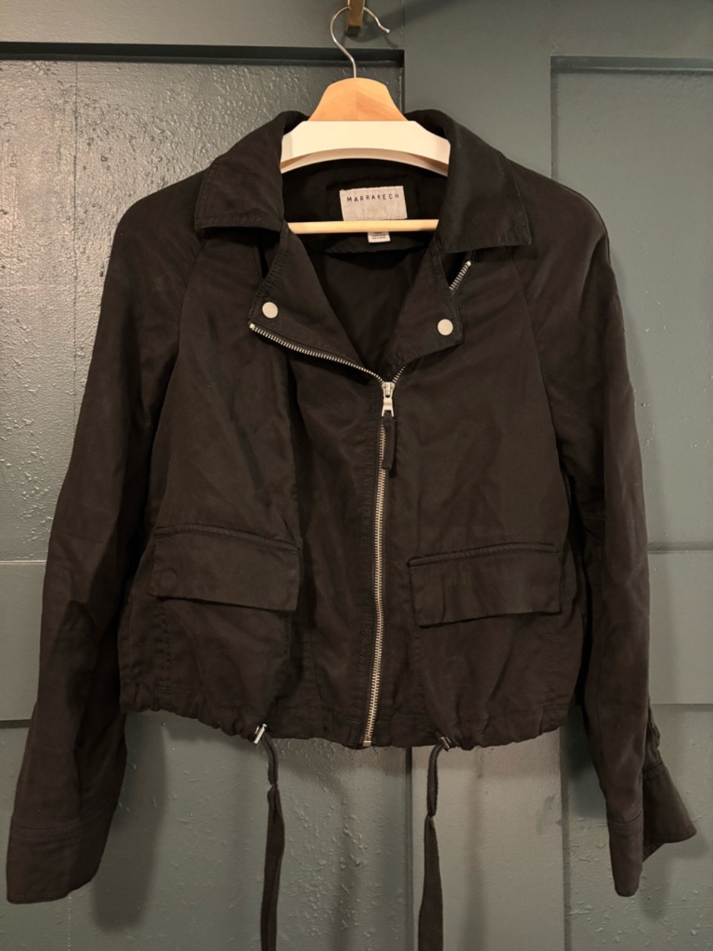 Black Moto Zip Jacket for Women